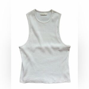 OAK + FORT White Ribbed Tank Top